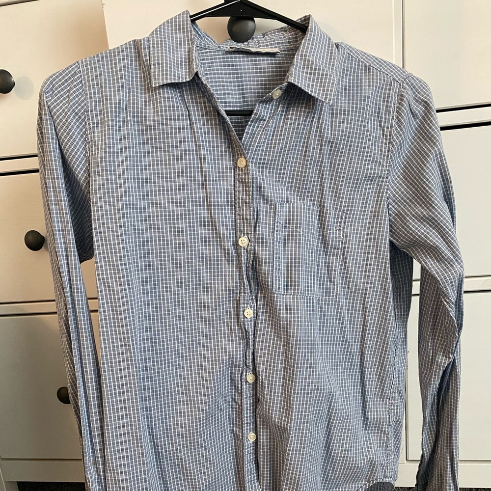A&F Plaid blue shirt XS